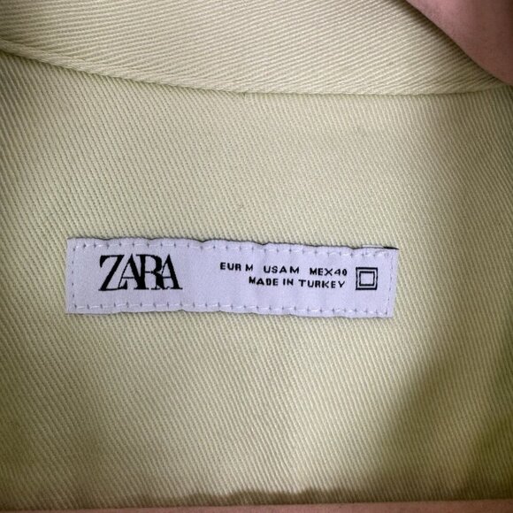 Zara Men’s Light Green Lightweight Denim Button Down Shirt Size Medium NWT - Picture 3 of 5